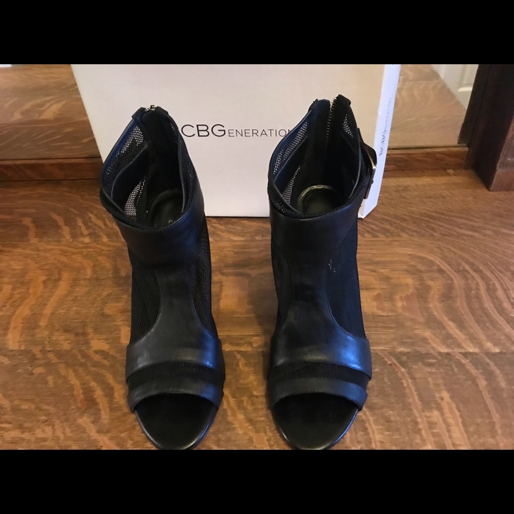 Bcbgeneration Open Toe Booties With Mesh And Calf… - image 2